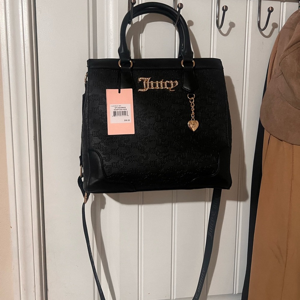 Juicy Couture Black Satchel with Gold Accents